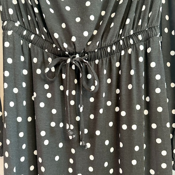 ASOS Bardot Polka Dot Off Shoulder Long Sleeve Maxi Dress Size 6 - Picture 7 of 10